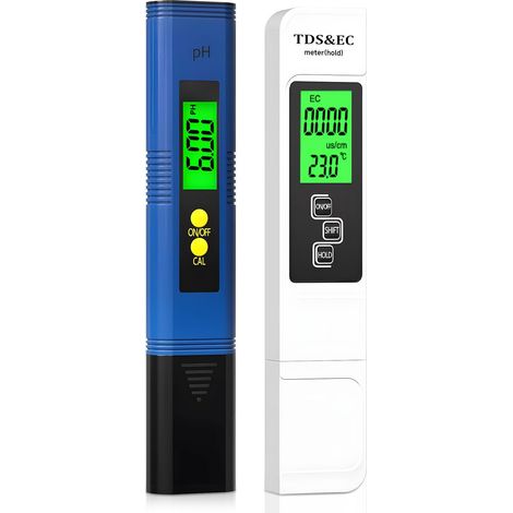 4-in-1 pH-Messgerät, Tester, PH-Messgerät, digitaler pH-Tester, elektronisches pH-Messgerät für pH-TDS/EC-Temperatur, mit LCD-Hintergrundbeleuchtung zum Testen von Wasser, Schwimmbädern, Spa, Aquarium