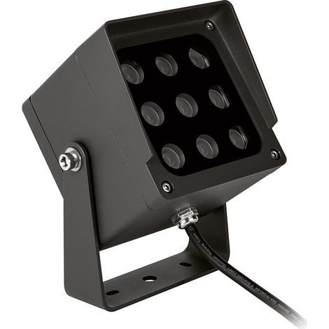 Projecteur Led Ges2231 18W Gris Anthracite Avec Support Ip65, Température De Lumière Sélectionnable 3000K/4000K/6500K - Gea Luce (1/2)