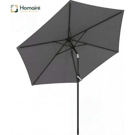 HOMAIRE Sonnenschirm knickbar Balkonschirm mit Kurbel UV 50+ Dunkelgrau
