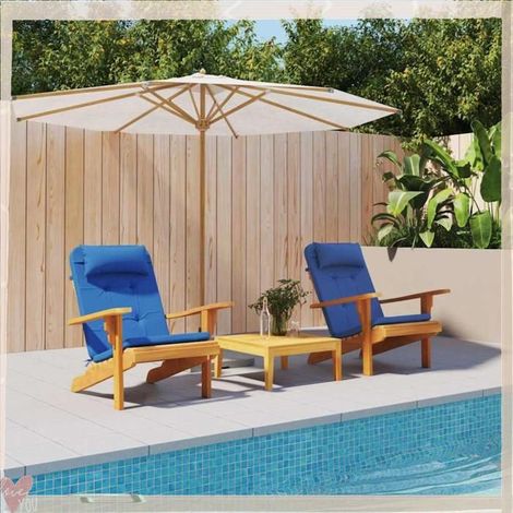 361840 Coussins de chaise Uni 2 pcs Bleu 58 x 77 x 4,5 cm Tissu Oxford (1/5)