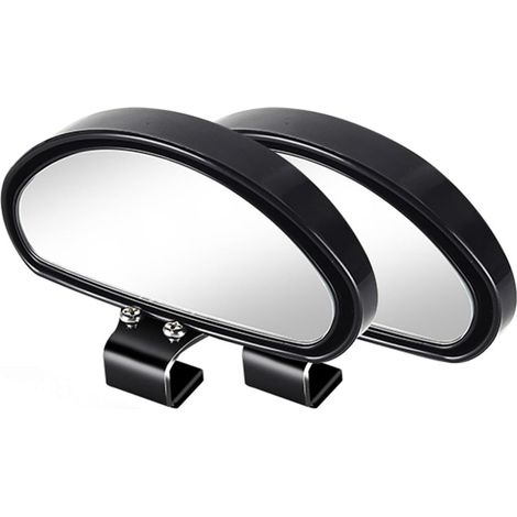 Lot de 2 rétroviseurs intérieurs pour voiture et caravane dimensions 15,5 x 5,5 cm installation facile pour améliorer le champ de vision et l'angle de vue couleur noire (1/5)