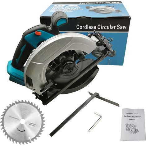 Scie circulaire sans fil 185mm sans balais compatible avec la batterie au lithium MaKita 14.4V-18V BL1860 BL1850 BL1840 BL1830 LXT Power Tool (piles et chargeur non inclus)