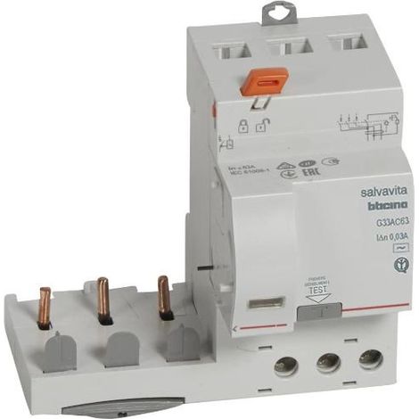 Bticino blocco differenziale 3P 63A AC 30mA G33AC63