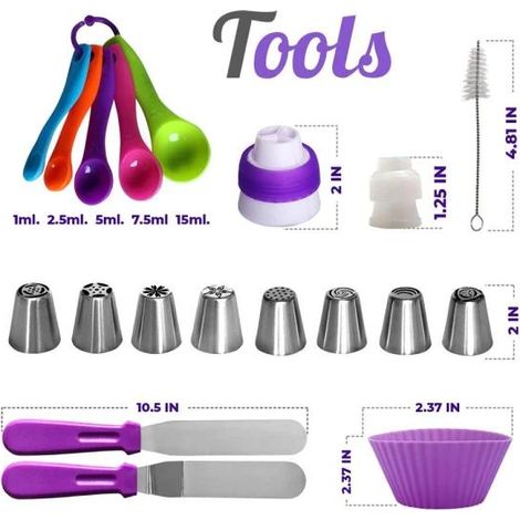 Kit de Pâtisserie 60 Pièces avec Plateau Tournant lot de 60 (1/2)