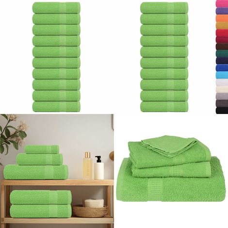 vidaXL Duschtücher 10 Stk. Apfelgrün 70x140 cm 360 g/m² 100% Baumwolle (1/5)