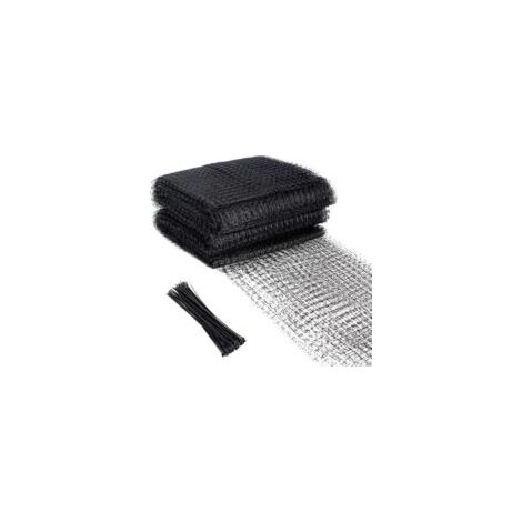 Rete di protezione per uccelli resistente alle intemperie, 2,1 m x 15,3 m, in plastica, per piante da giardino e alberi da frutto - con 20 fascette (nera) - Crezuo