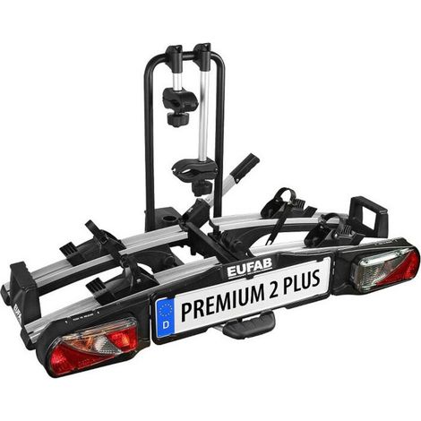 Eufab – Porte-vélos basculant pour 2 vélos électriques – Charge max 60 kg – Installation rapide sur attelage – Verrouillable et repliable – Certifié TÜV (1/5)