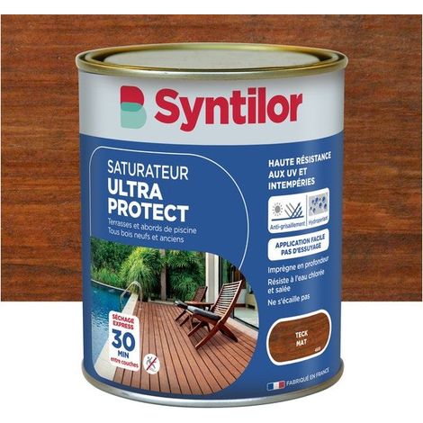 Syntilor – Saturateur ultra protect pour teck – Aspect mat – Contenance 0.75 l – Application facile sans essuyage – Rendement 12 m²/l