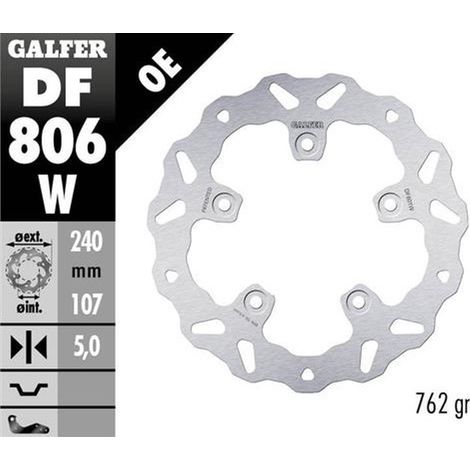 Disco de freno trasero Galfer para KTM 790 Duke '18-'23 890 Duke '21-'23 (Ondulado fijo) (240 x 107 x 5 mm)