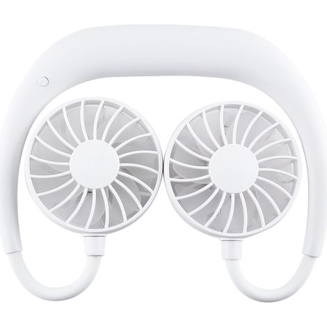 Ventilateur Col - Double Flux D'air - Réglable 360° - Batterie Rechargeable USB - Pour Extérieur Jardin Cyclisme Randonnée - 1 Pièce (1/5)