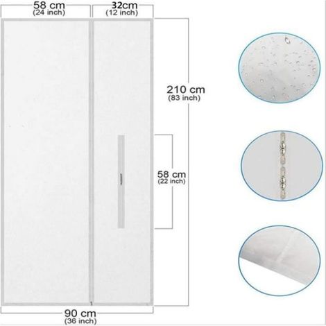Joint de Porte - 90 x 210 cm - Pour Installation Climatiseur Mobile - Kit Calfeutrage avec Fermeture Éclair - 1 Pièce (1/4)