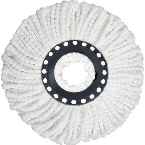 VURAHOME - Tête de vadrouille rotative 4 pièces, vadrouille en microfibre, tête en coton chiffon de vadrouille universel 16cm (noir), (1/5)