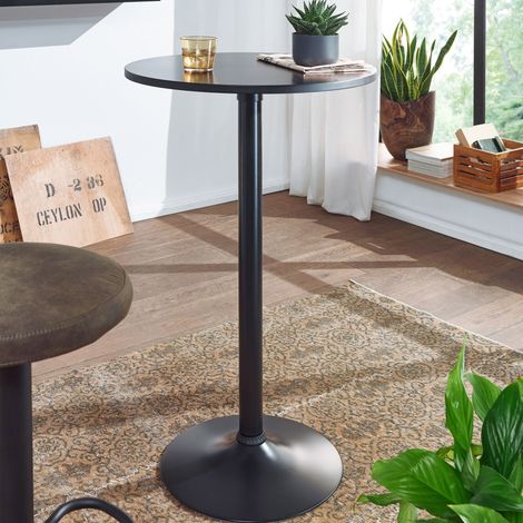 Table de bar ronde 60x100 cm en métal noir (1/4)