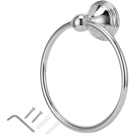 Anneau porte-serviettes, porte-serviettes mural en acier inoxydable, finition chromée (1/4)