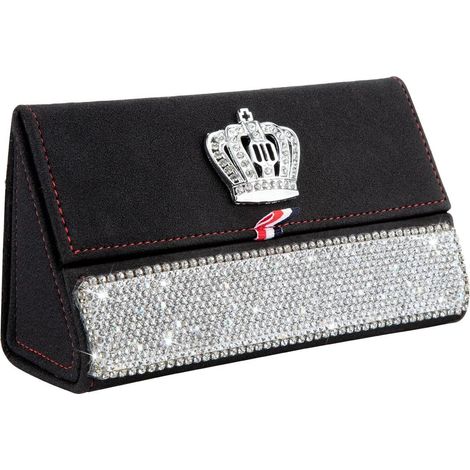 Porte, verres pour la casse, pare-soleil de voiture avec couronne en cristal scintillant, clip et porte, billets