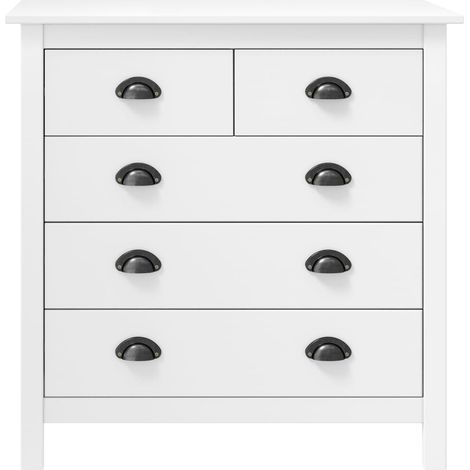 GBLY Sideboard Hill Weiß 79x40x80 cm Massivholz Kiefer (1/5)