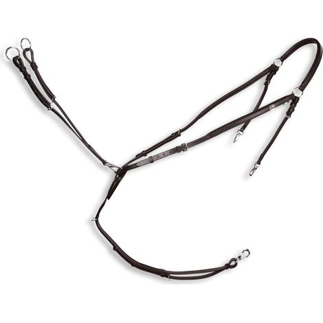 Noir - Martingale pour chevaux en cuir avec rembourrage et boucles en acier