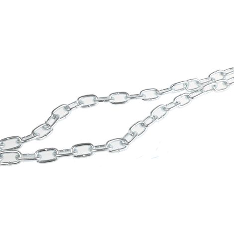 Chaîne de liaison, Acier Plaqué Zinc, dia. 4mm, longueur 19mm, 100 kg de charge ( Prix pour Boîte de 10 Mètres )