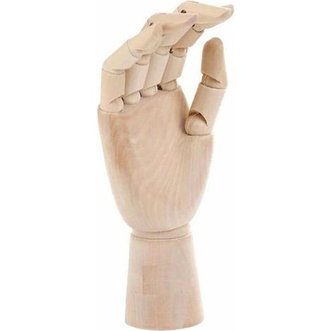 modèle de main en bois avec articulations flexibles des doigts gauche et droite croquis peinture oeuvre décoration de bureau à domicile fournitures de jardinage à domicile (1/5)