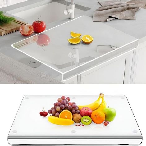 Planche à découper en acrylique alimentaire 40x28cm – Résistante à la chaleur et anti-rayures – Pour découpe précise de fruits et légumes (1/5)