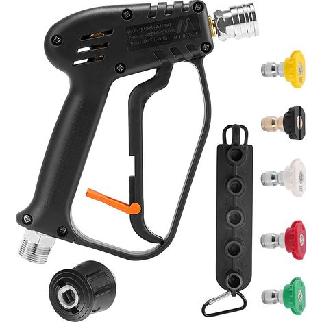 Pistolet pour Nettoyeur Haute Pression avec Adaptateur, Compatible avec Karcher K2, K3, K4, K5, K6, K7, Raccord M22-14 mm, 280 Bar (4000 PSI) (1/5)