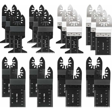Lot de 20 lames de scie oscillantes pour bois et métal – Acier au carbone – Compatible outils multifonctions – Coupe précise et rapide (1/5)