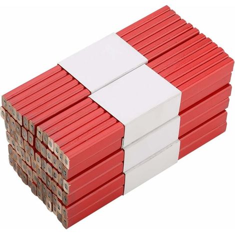 72 Stück 175 mm achteckiger Zimmermannsbleistift, roter achteckiger Holzbearbeitungsbleistift, Zimmermannsbleistift, Zimmermannsbleistift mit hartem Blei, Zimmermannsbleistift mit schwarzem Blei