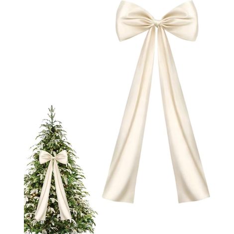 Grand nœud décoratif Noël pour sapin 119 x 46 cm Décoration de fête avec Nœud de Noël pour porte, fenêtre escalier intérieur extérieur mariage fête (1/5)