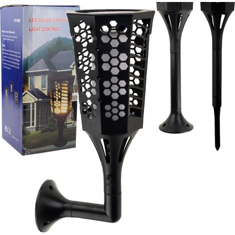 TG67269 LAMPADA SOLARE TORCIA A LED 3 in 1 LAMPADA DA PARETE LANTERNA LANTERNA DA TERRA