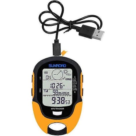 Sunroad FR500 Altimètre numérique multifonction LCD, baromètre, boussole, thermomètre, hygromètre, prévisions météo, lampe torche LED - FR510