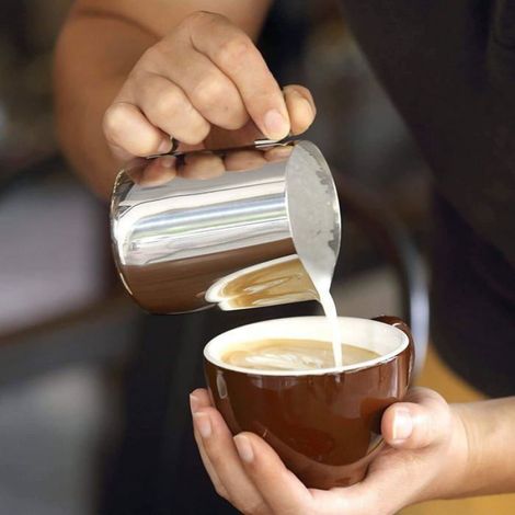 Pichet À Lait - Acier Inoxydable 350 Ml Avec Échelle De Mesure - Pour Latte Art Et Mousse De Lait - 1 Pièce (1/5)