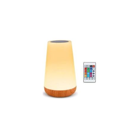LED-Nachttischlampe mit Berührungssensor, Touch-Nachtsteuerung mit dimmbarem warmweißem Licht (5000–6500 K) und 256 RGB-Farben – Crezuo (1/4)