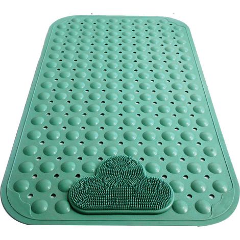 Tapis de douche pour douche intérieure, tapis de baignoire en TPE, avec 166 ventouses puissantes, zone de massage des pieds, lavable (1/5)