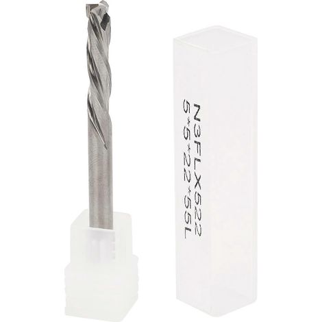 Schaftfräser mit 3 Schneiden für die Aluminiumbearbeitung, 5 x 5 x 22 x 55 mm