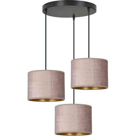 Lampadario Emibig Hilde Premium 3 luci E27 nero rosa oro (1/5)