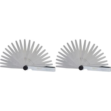 Lot de 2 Jauge d'épaisseur, Acier trempé, Lame ronde 90mm, Précision 1/100, Pour interstices (1/4)
