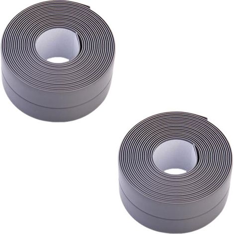 Dichtungsband, Dichtband für Küchenspüle, Toilette, Badezimmer, 2 Rollen (3,2 m x 3,8 cm, grau) (1/5)