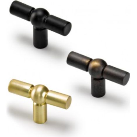 Tirador Sphere 6860 - Oro cepillado. 46x14x30mm.
