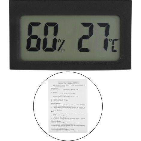Mini-Thermometer mit großem Digitaldisplay, Temperatur- und Feuchtigkeitsanzeige