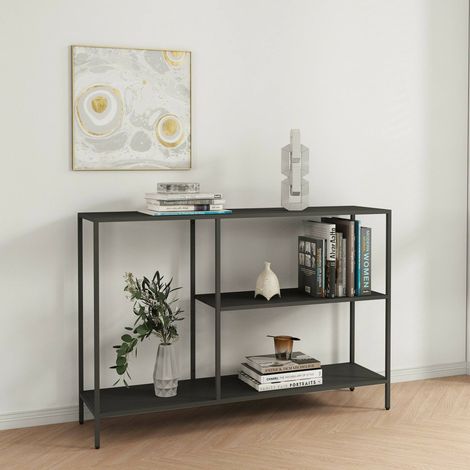 Dmora - Consola Uva, Mesa multiusos, Gabinete de soporte, Escritorio de pasillo, 120x30 h80 cm, Pizarra (1/4)
