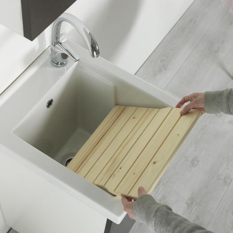 Vasca lavatoio in ceramica 45x50 Ticino da Incasso o Sospeso (Solo Vasca)