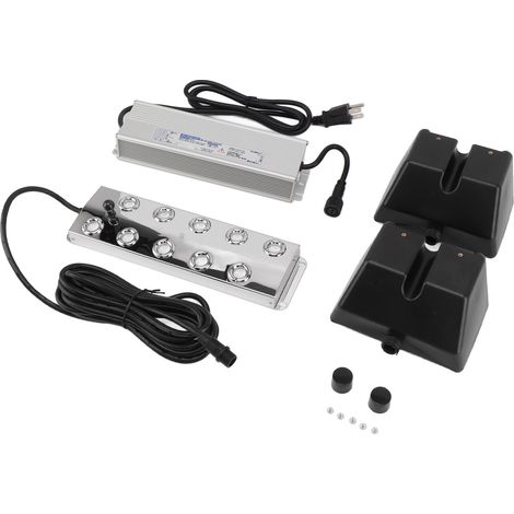 Brumisateur à 10 têtes en acier inoxydable avec bouée d'alimentation pour serres, jardins, pelouses, bassins, rocailles décoratives et aquariums. Prise US 110 V. (1/5)