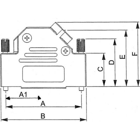 Capot SUB-D 9 pôles ASSMANN WSW AMET-09 RS-45 métal 45 ° argent 1 pc(s) (1/3)