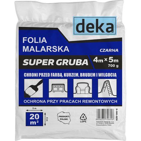 FOLIA MALARSKA SUPER GRUBA CZARNA 45M 700G - D-300-0210