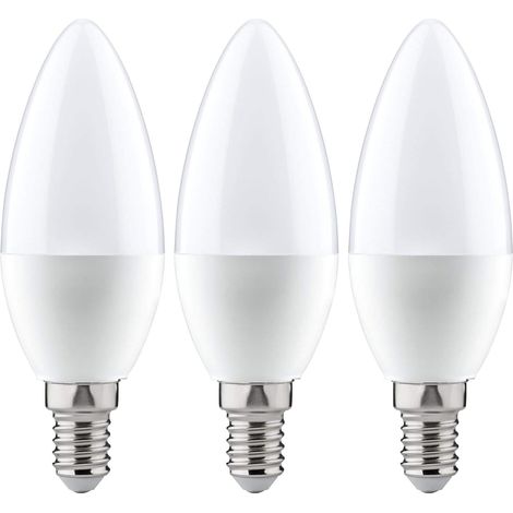 Ampoule pointue, culot E14, lumière blanc chaud 7W, adaptée aux suspensions, paquet de 3 (1/4)