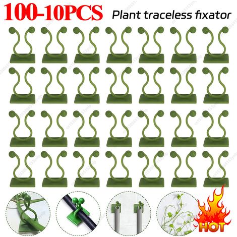(20 pièces) Clips de fixation pour plantes grimpantes, crochets de fixation pour lianes et rotin, tuteurs auto-adhésifs invisibles pour plantes grimpantes. (1/4)