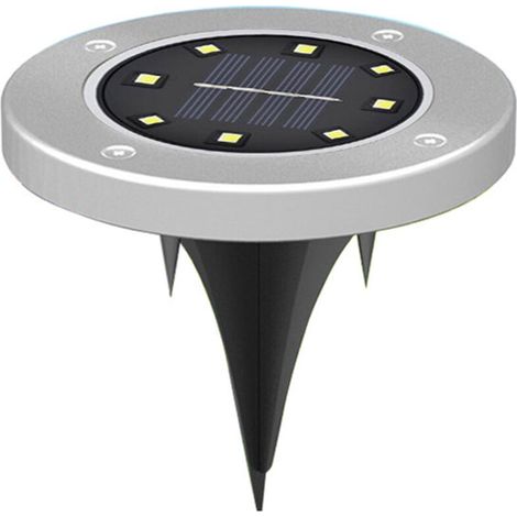 Lumière souterraine solaire 8LED en acier inoxydable extérieur nouveau sol pelouse lumière cour jardin imperméable à la pluie villa lampadaire (1/5)