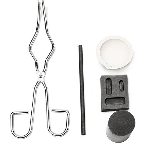 Kit fonderie graphite 5 pièces pour métaux précieux or argent, fusion et raffinage, creuset graphite pour expériences (1/5)