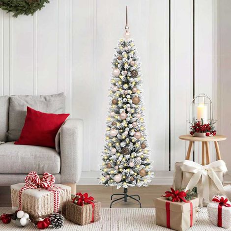 vidaXL Künstlicher Weihnachtsbaum mit 150 LEDs mit Ständer Weiß 150 cm (1/5)