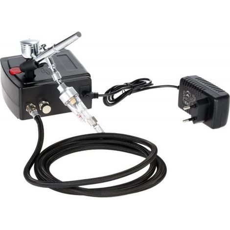 100-250V Gravité Professionnelle Double Action Airbrush Kit Compresseur d'Air pour Tatouage Manucure Craft Spray Modèle Nai (1/4)